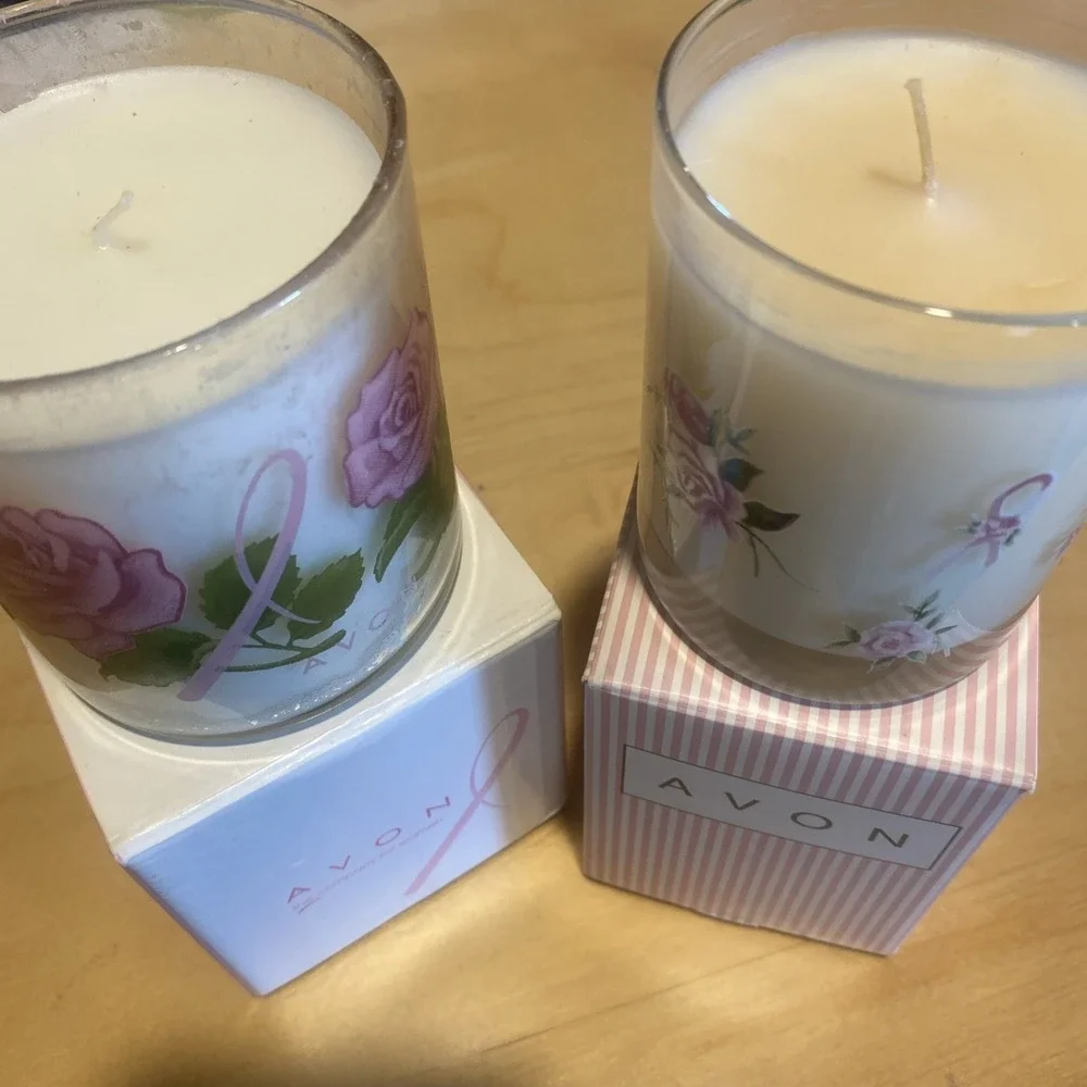 Avon 2-Breast Cancer 1999 &‎ 2003 Candles NIB-scented-Relaxing